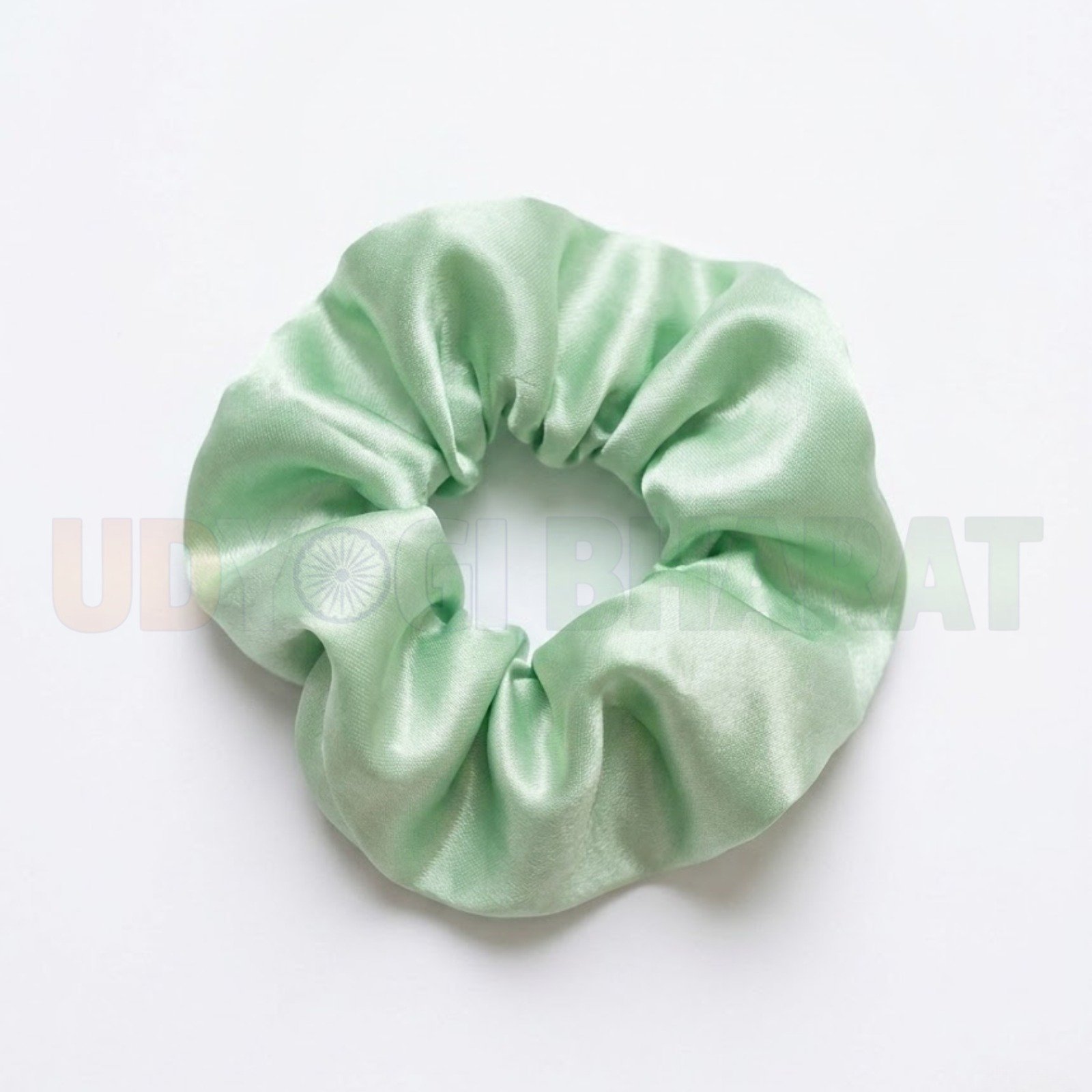 Green  Satin SCRUNCHIES