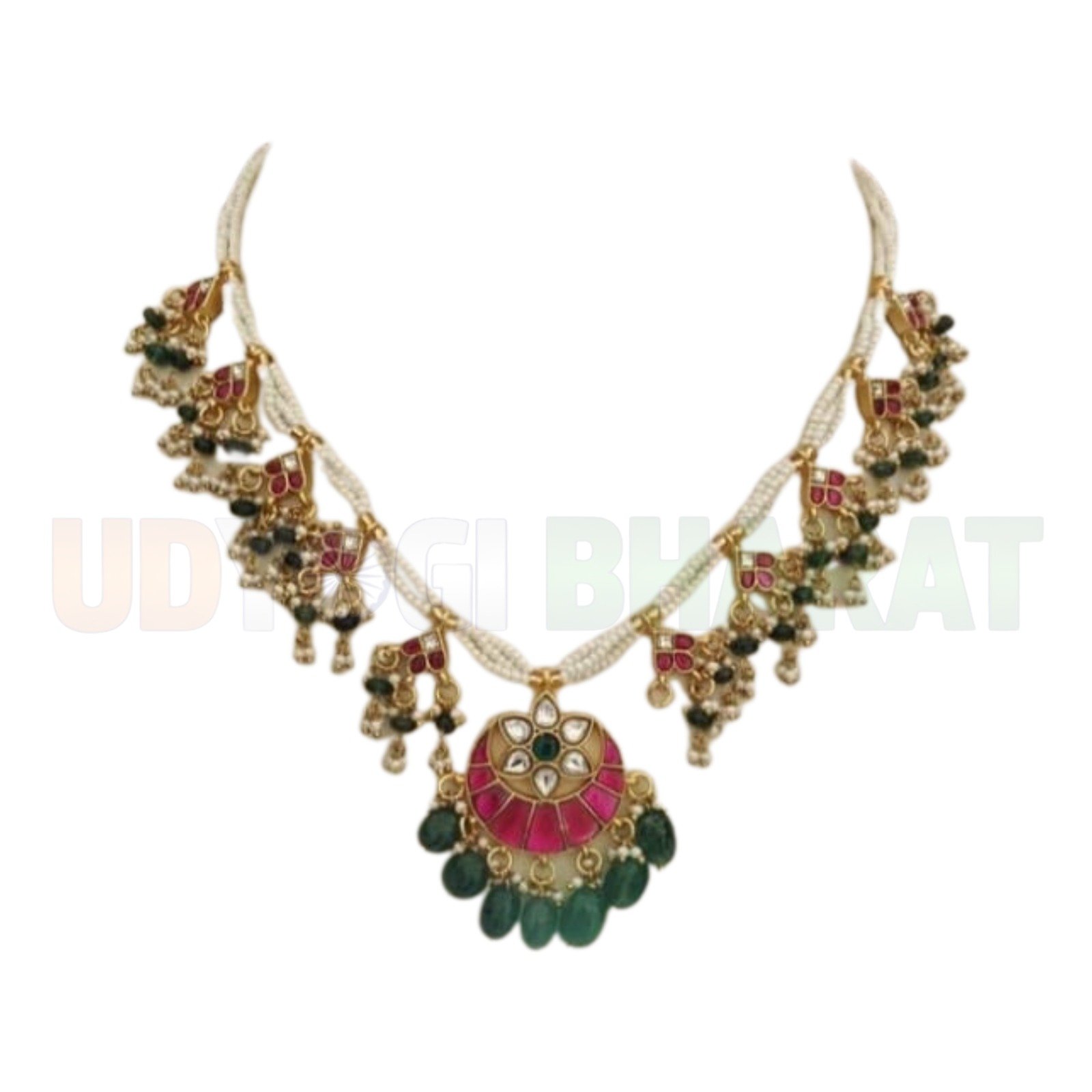 Pearl Jadau Pendent Set