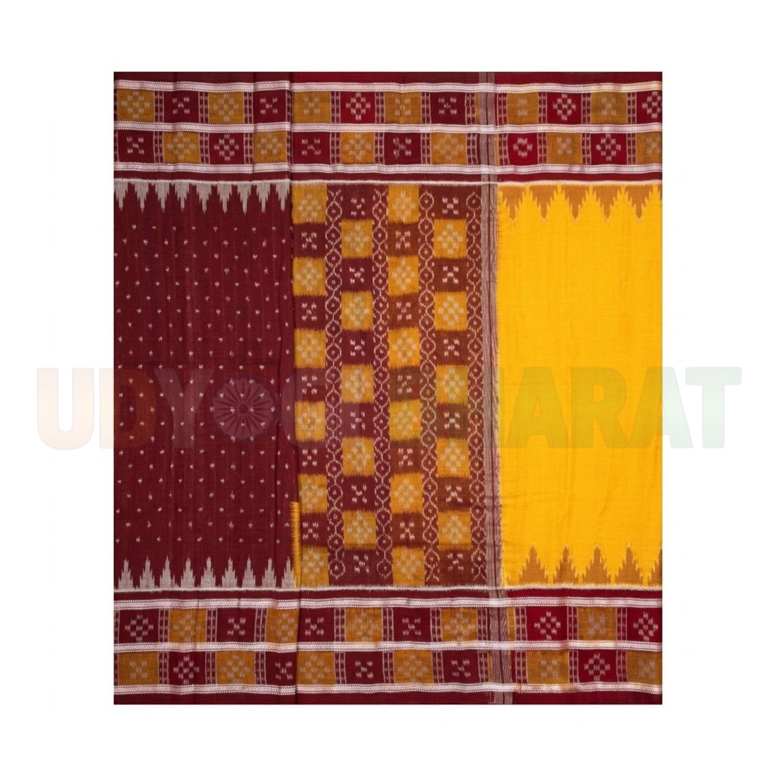 Khandua Yellow Cotton Saree