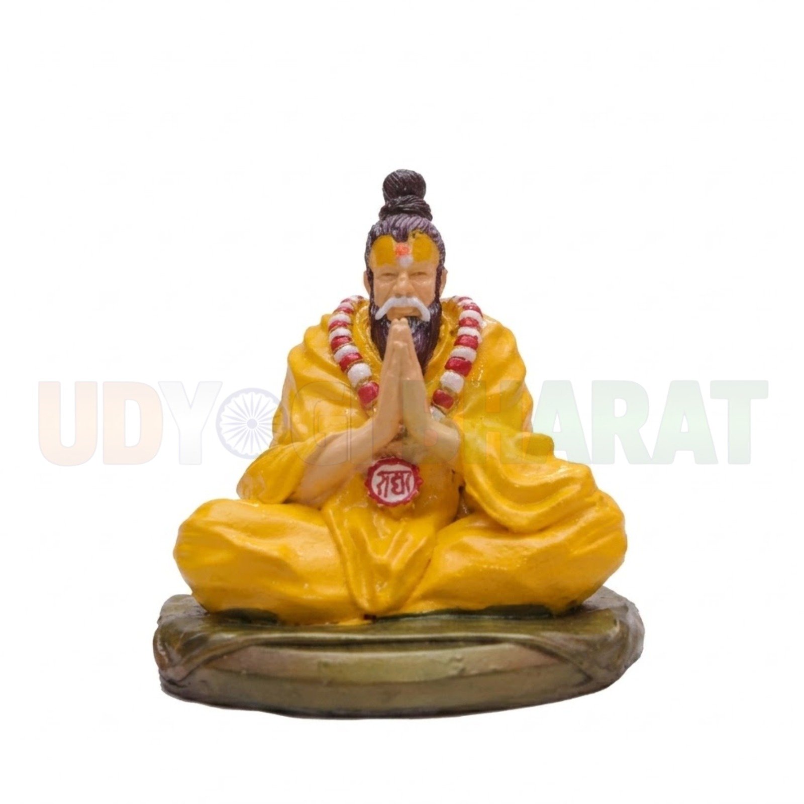 Handcrafted Meditating Saint Guru Idol – Namaste Pose Spiritual Figurine