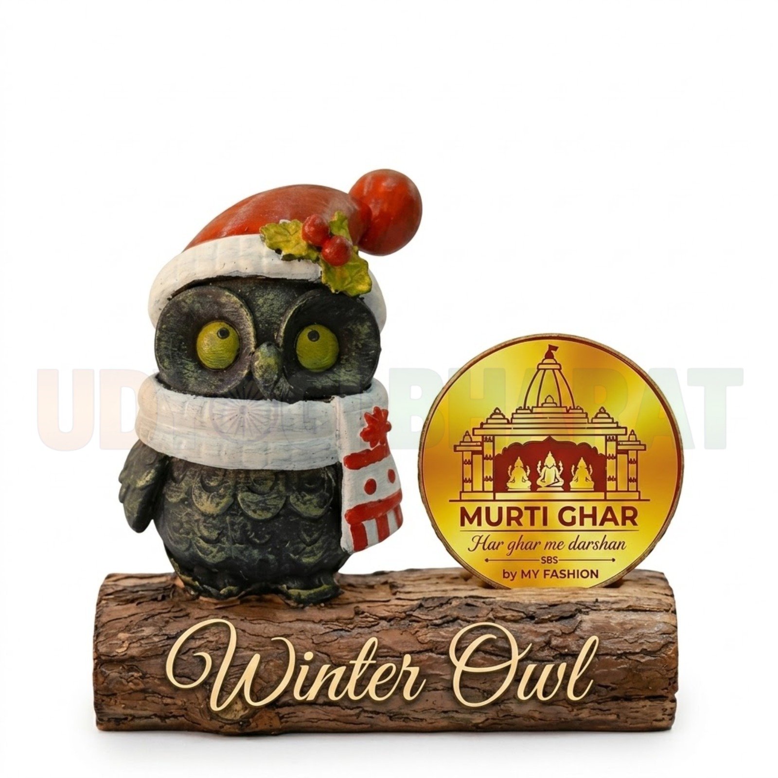 Winter Owl Decorative Figurine – Handcrafted Owl Showpiece