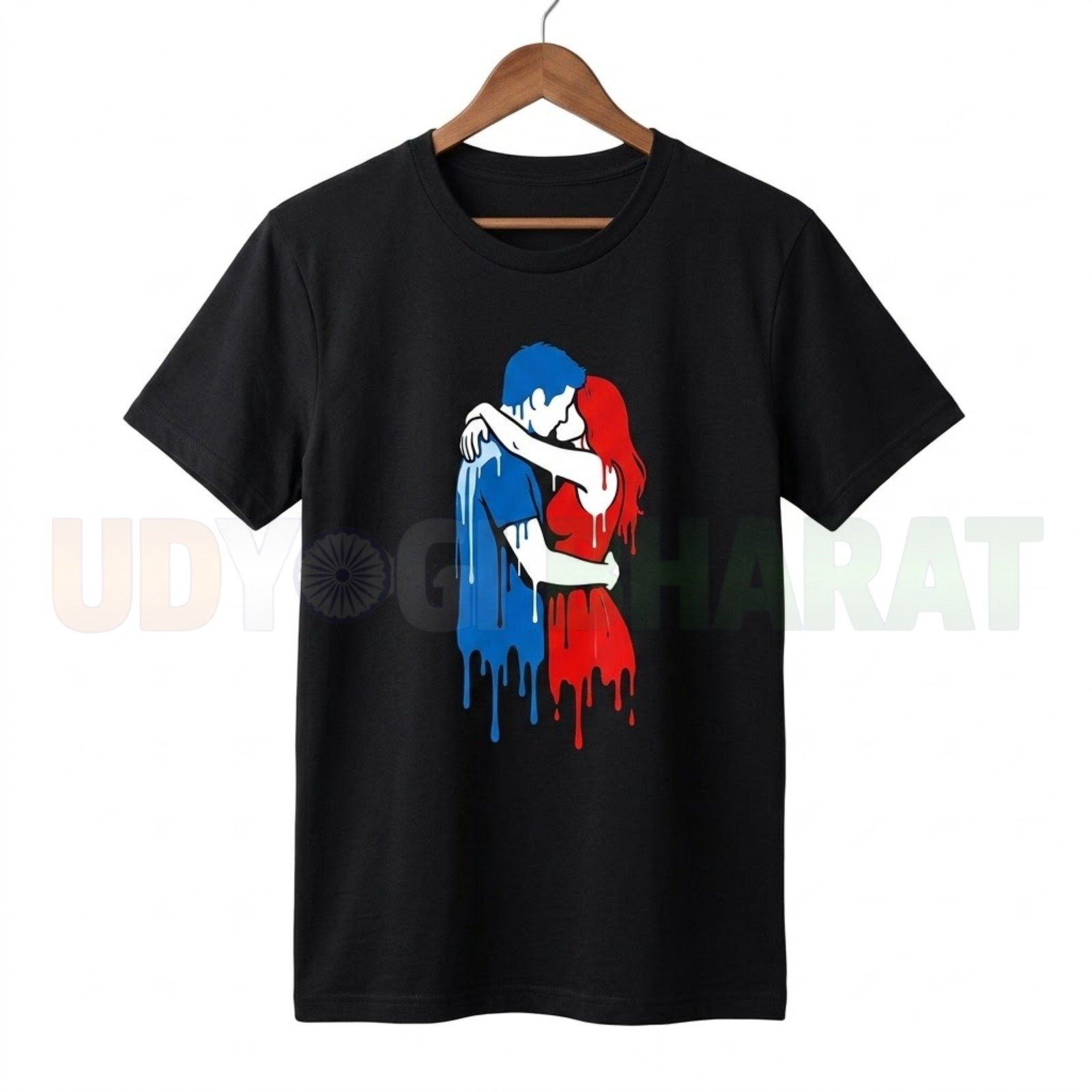 Artistic Love Embrace Graphic T-Shirt