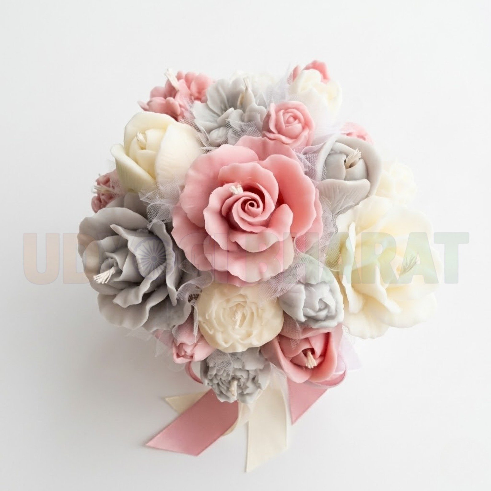 Handcrafted Floral Bouquet Scented Candle – Blush Elegance Collection