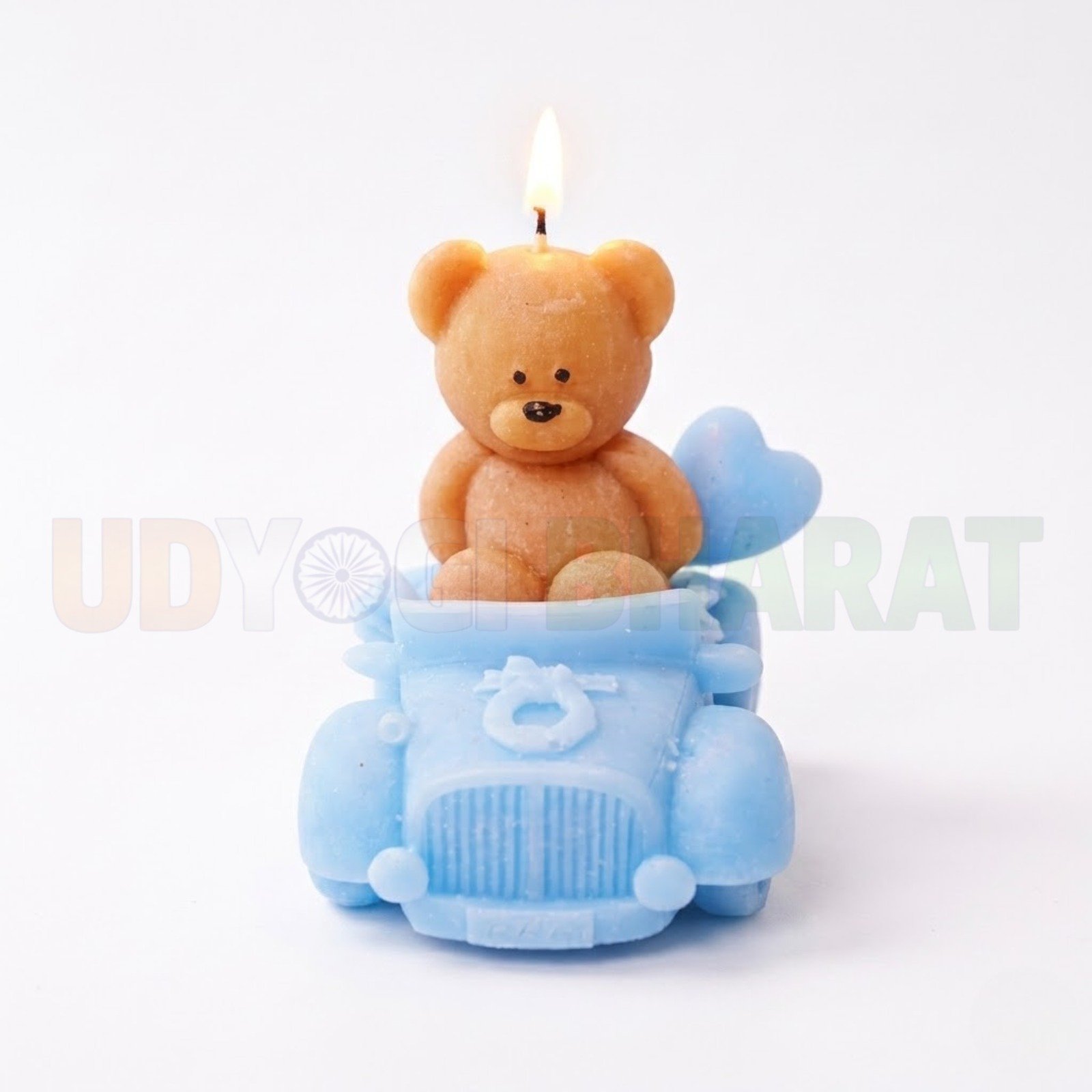 Teddy Bear in Vintage Car Decorative Candle